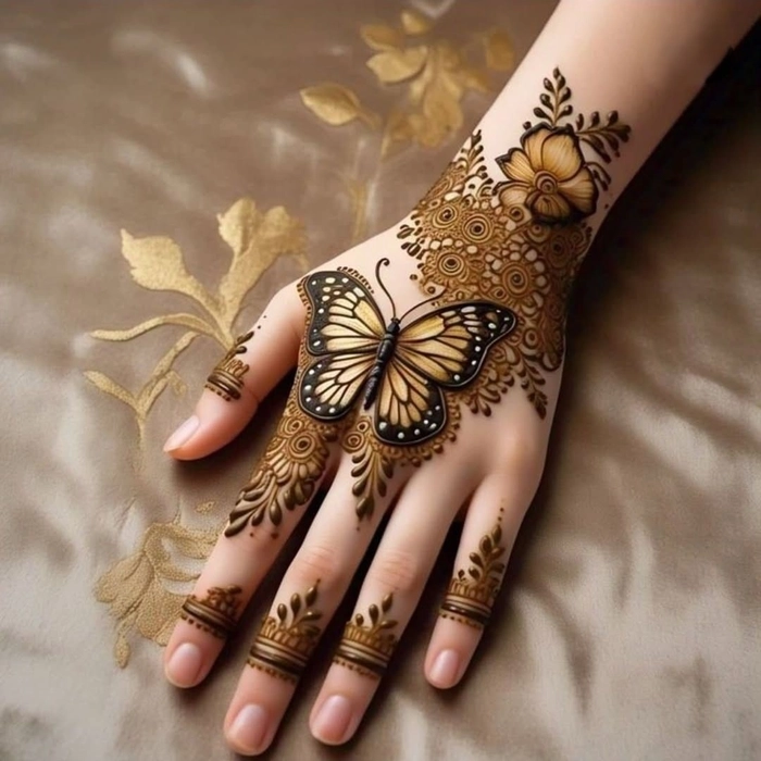 mehndi butterfly