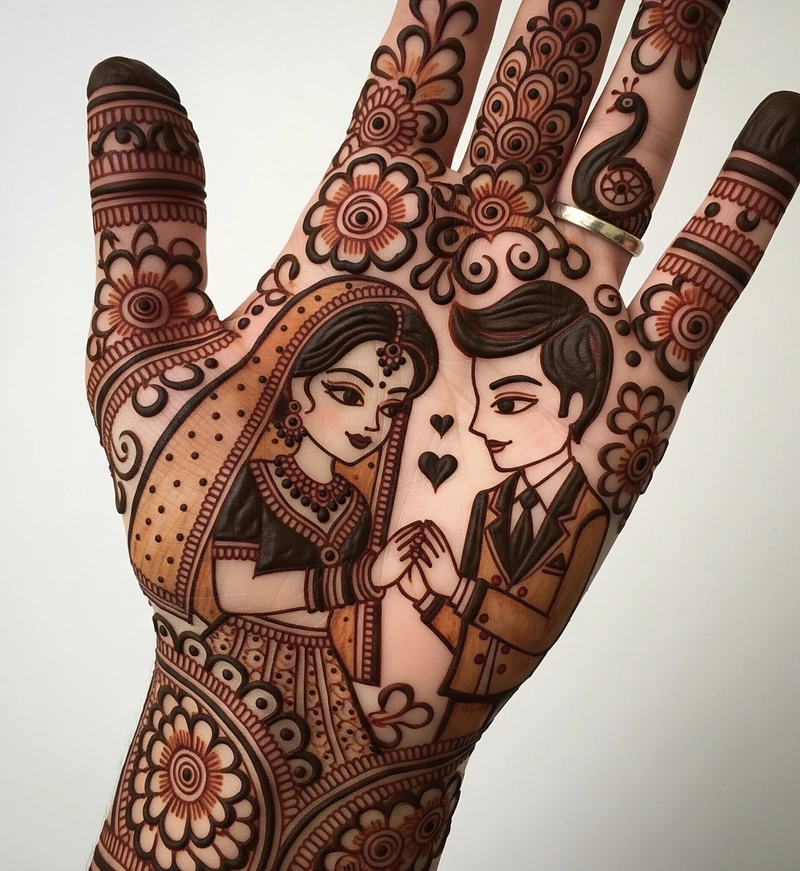 mehndi couple design
