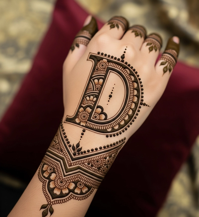 mehndi d name design