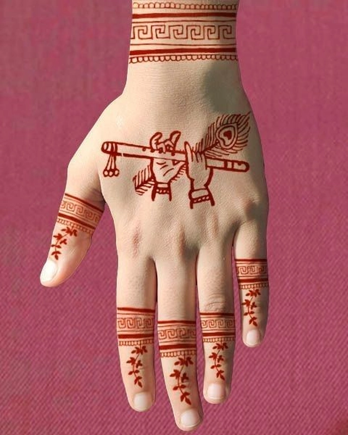 mehndi design for krishna janmashtami easy