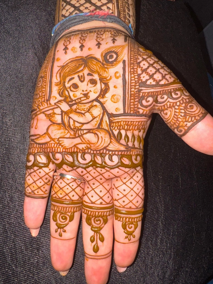 mehndi design for krishna janmashtami