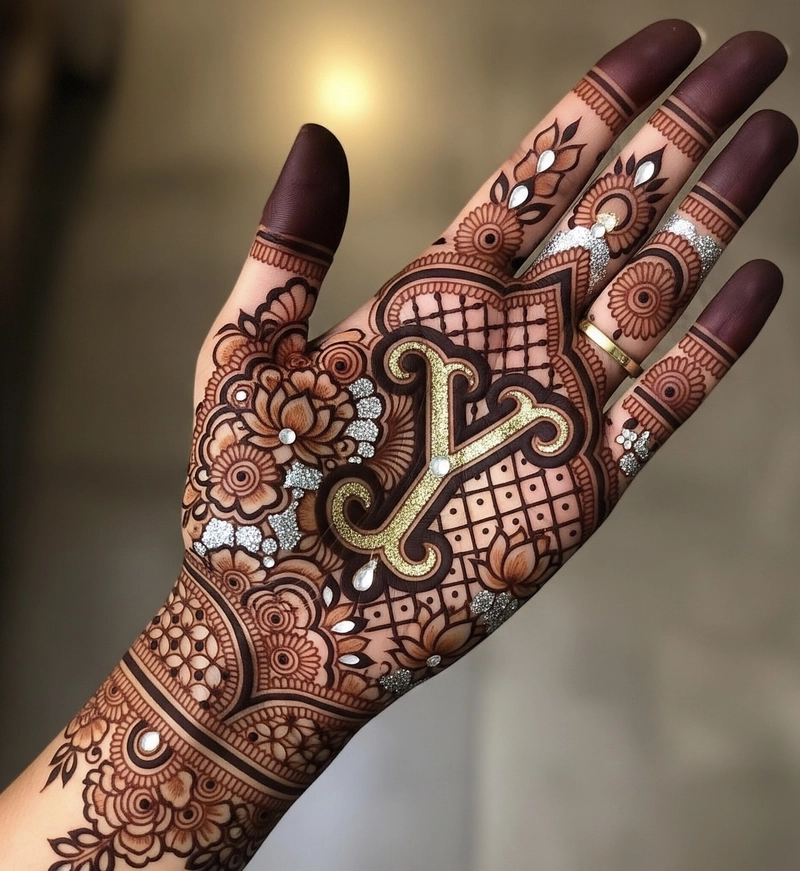 mehndi design for y letter