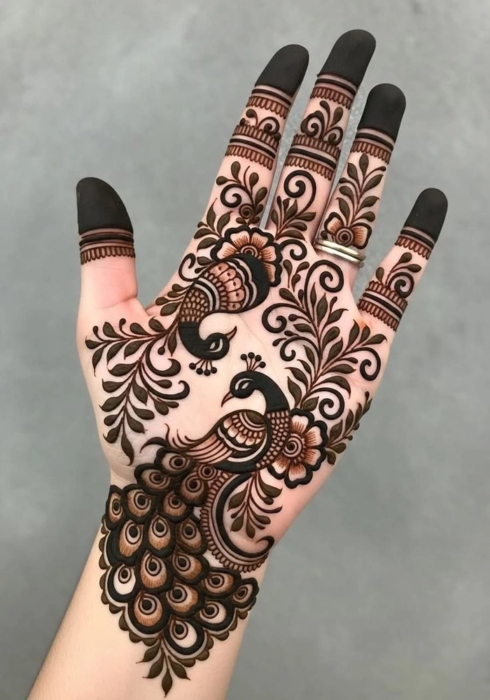 mehndi design front hand arabic style