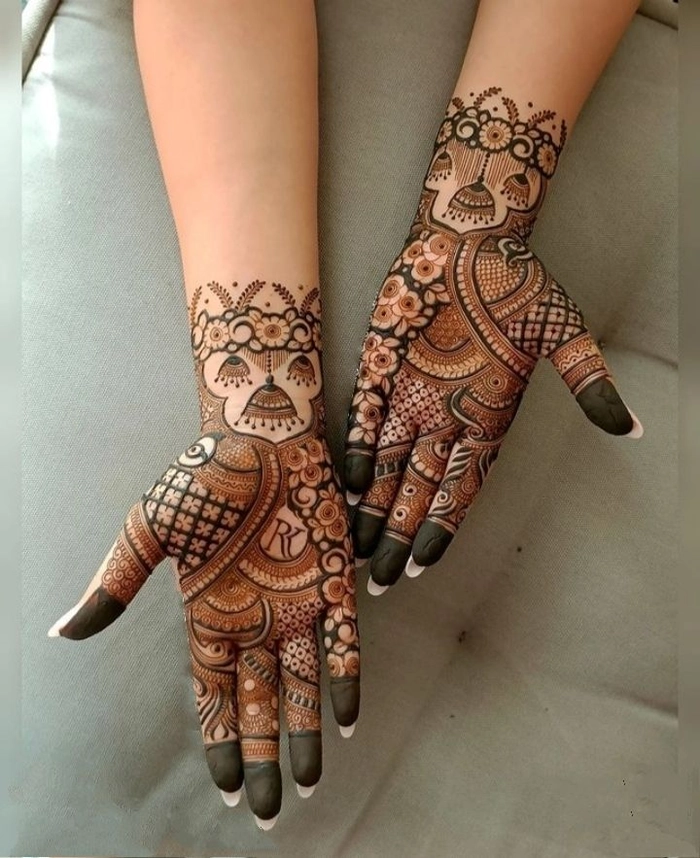 mehndi design front hand arabic