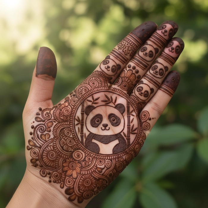 mehndi design of panda
