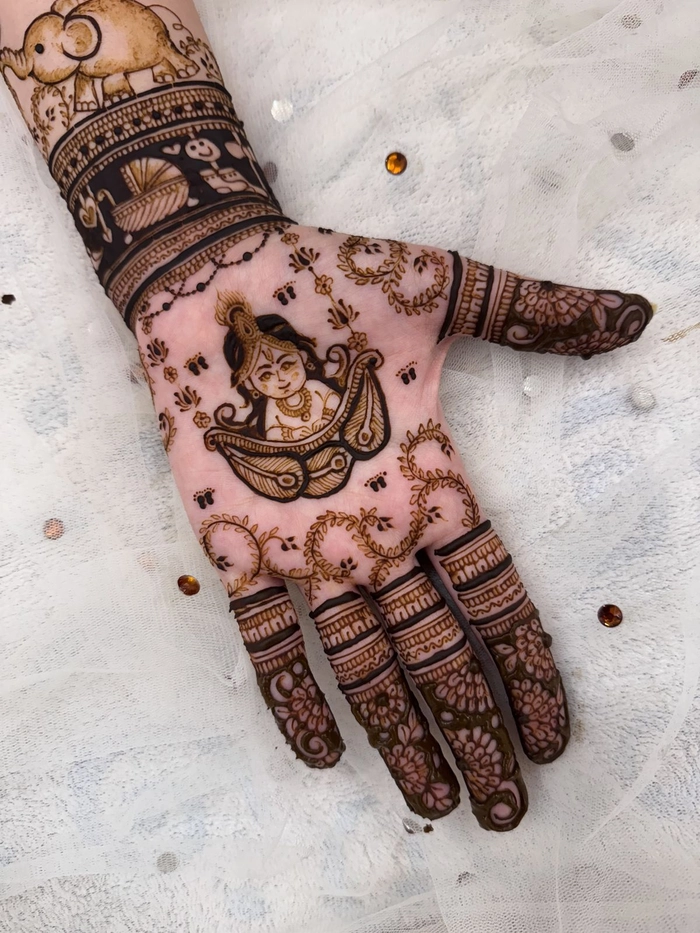mehndi design on janmashtami