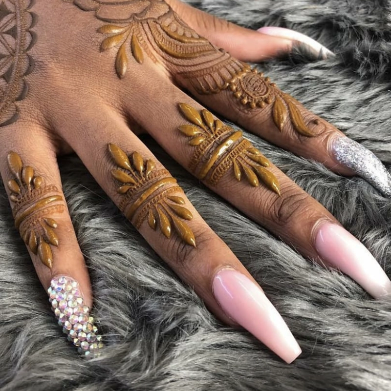 mehndi design only fingers simple front hand
