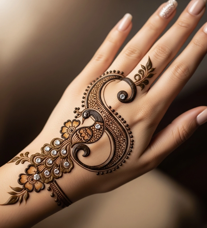 mehndi designs with s letter