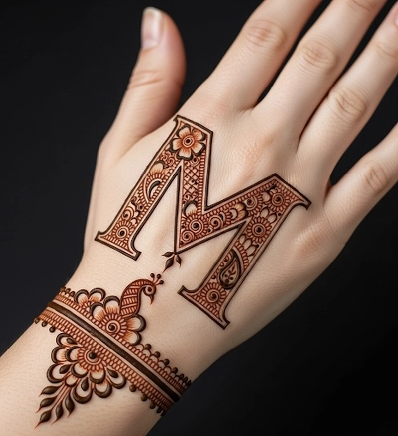 mehndi m name design