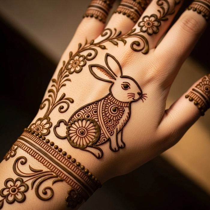 mehndi rabbit designs