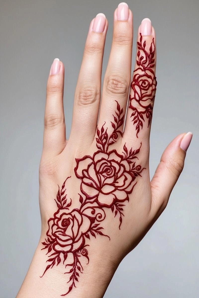 mehndi rose designs