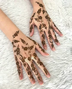 mehndi rose flower