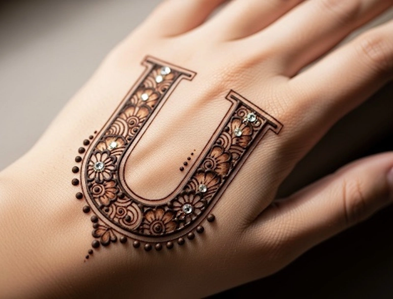 mehndi u letter