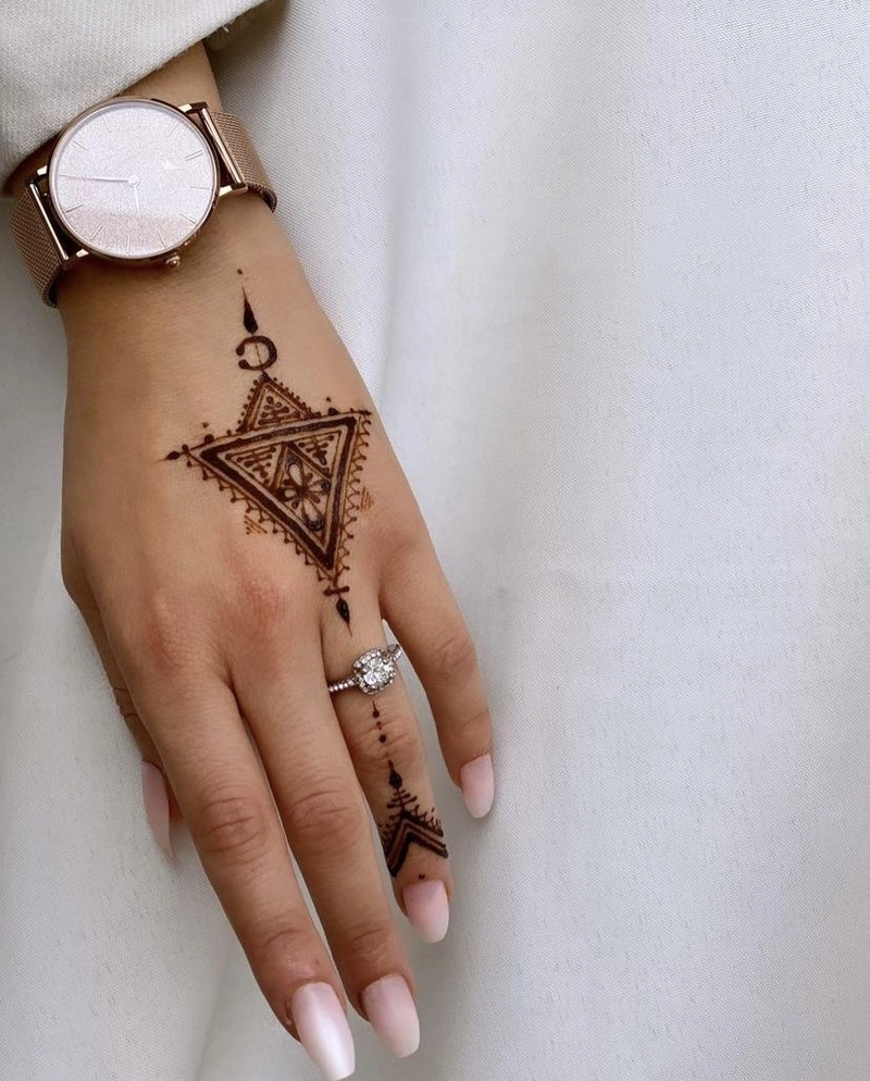 moroccan henna hand design