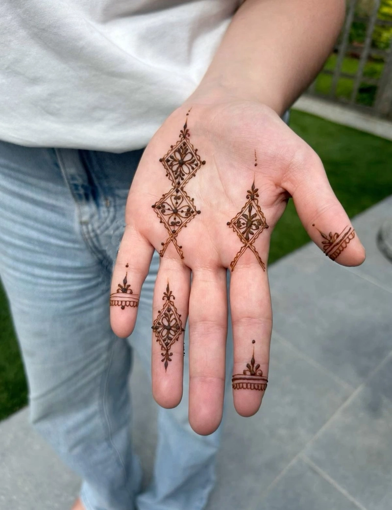 moroccan mehndi design front hand