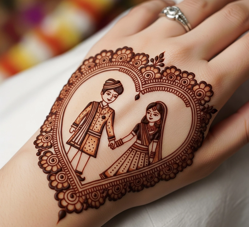 new couple mehndi design