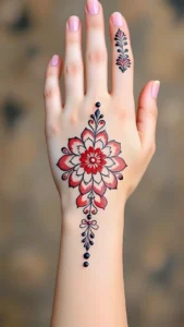 one finger mehndi design back hand simple