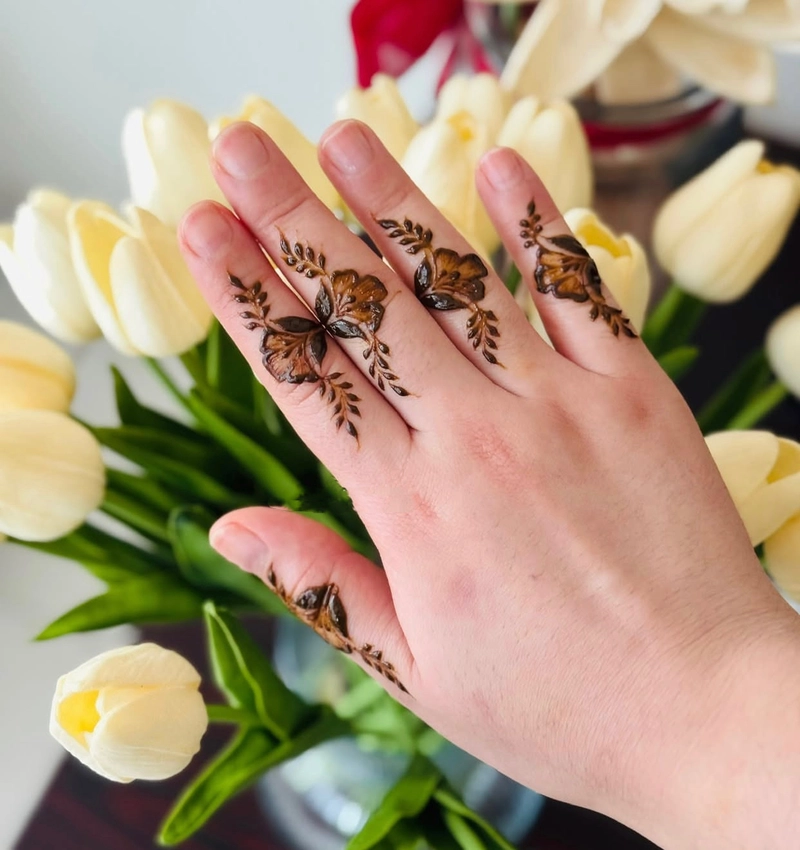 only finger mehndi design easy