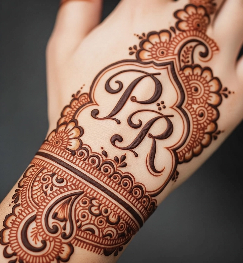 p and r mehndi design