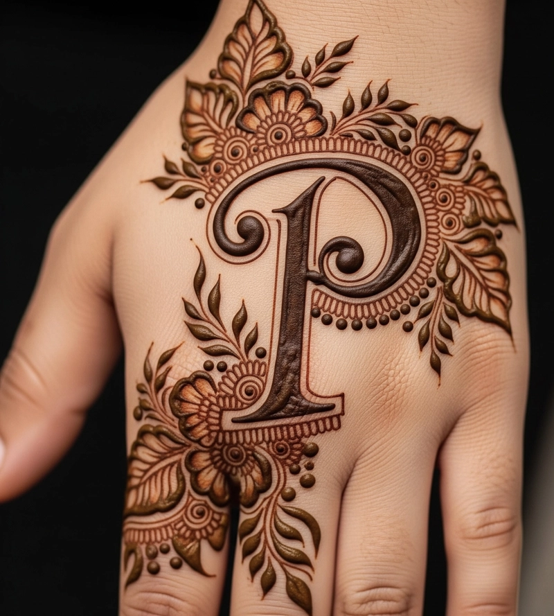 p mehndi design simple