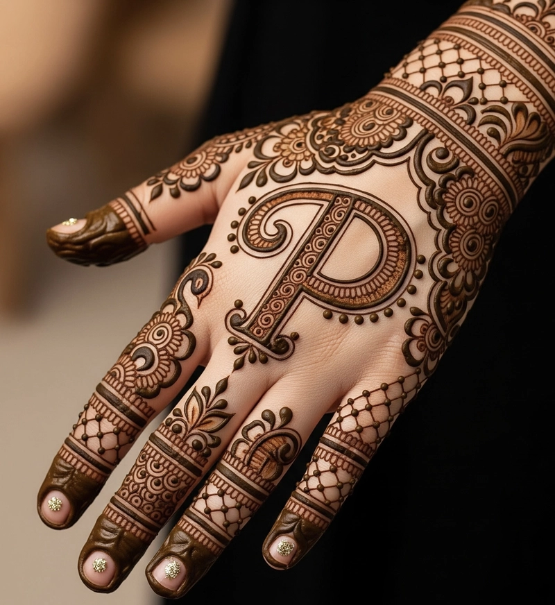 p name ki mehndi design