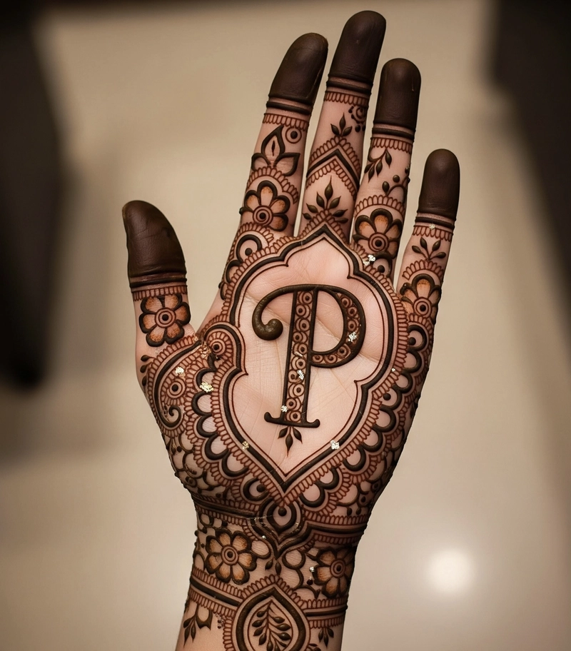 p name mehndi design photo
