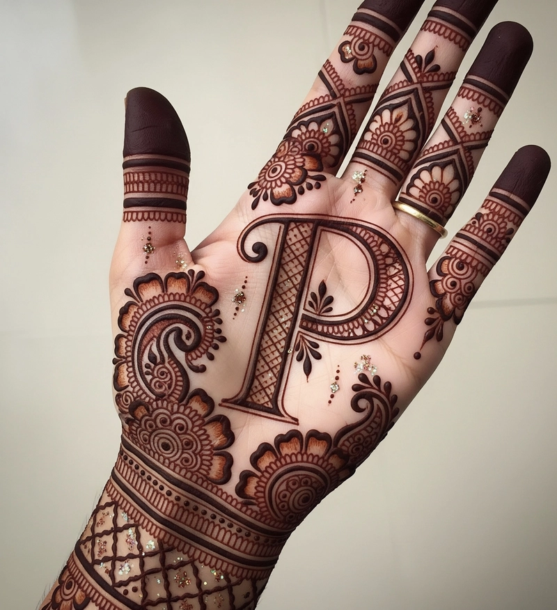p name mehndi design simple