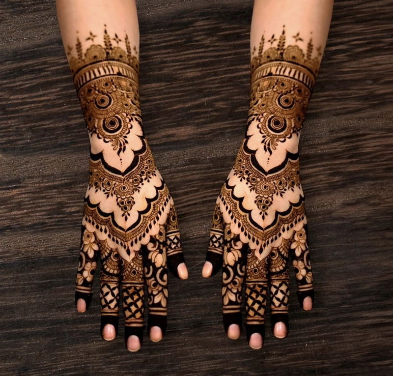 pakistani chand mehndi design