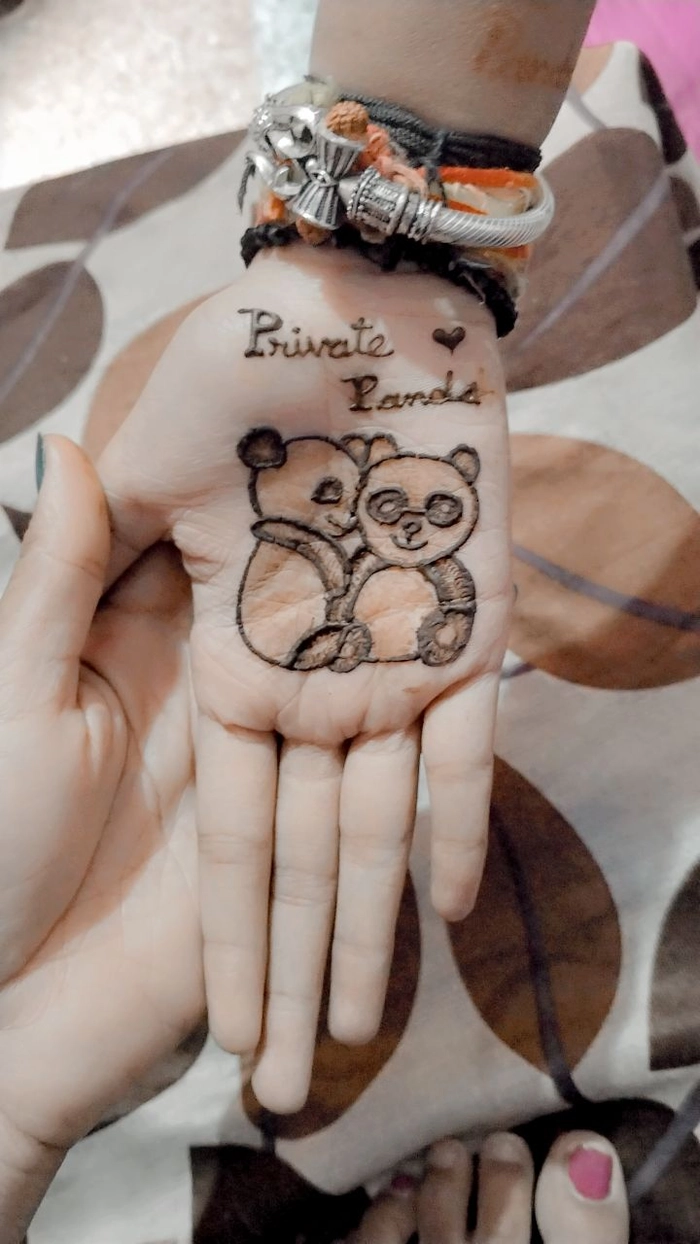panda cartoon mehndi design