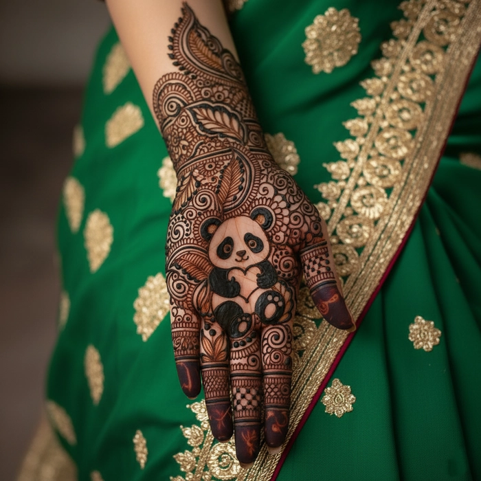 panda images mehndi design