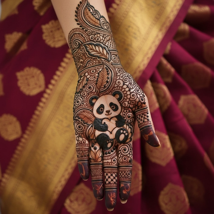 panda mehndi design arabic