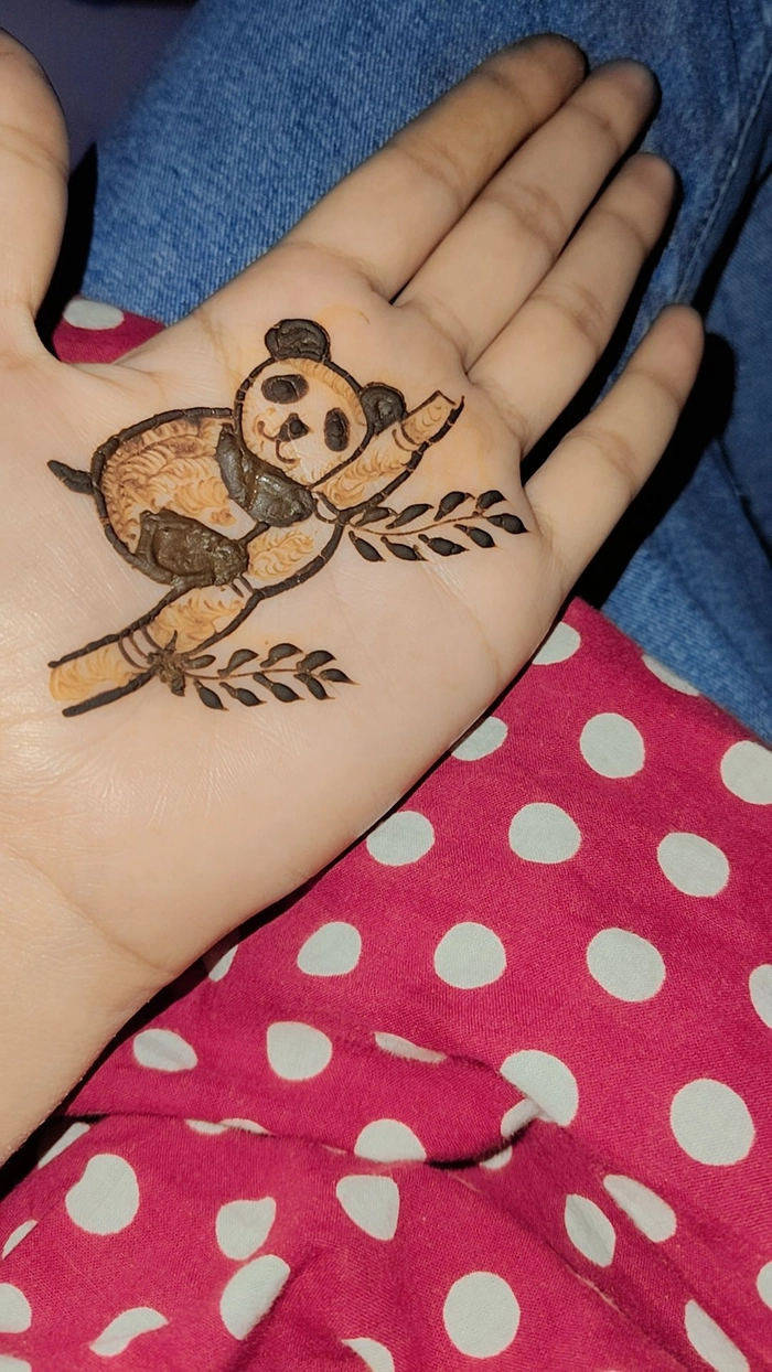 panda mehndi design back hand
