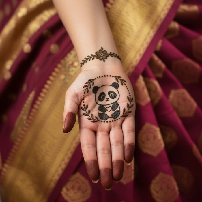 panda mehndi design easy