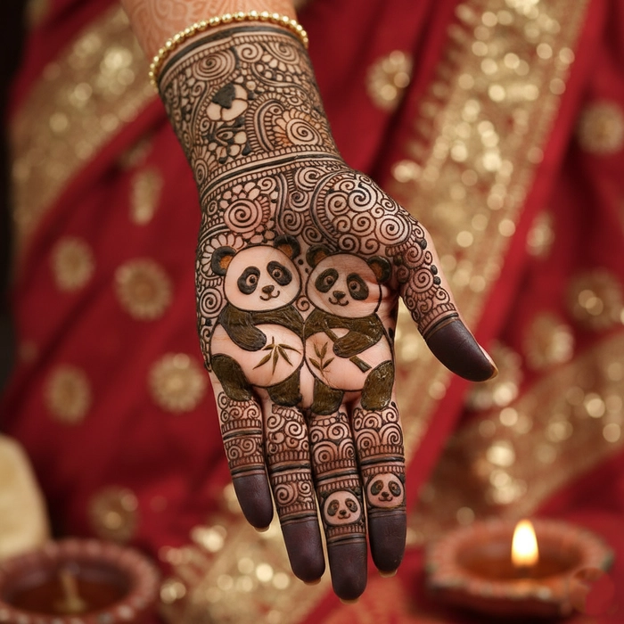 panda wali mehndi design