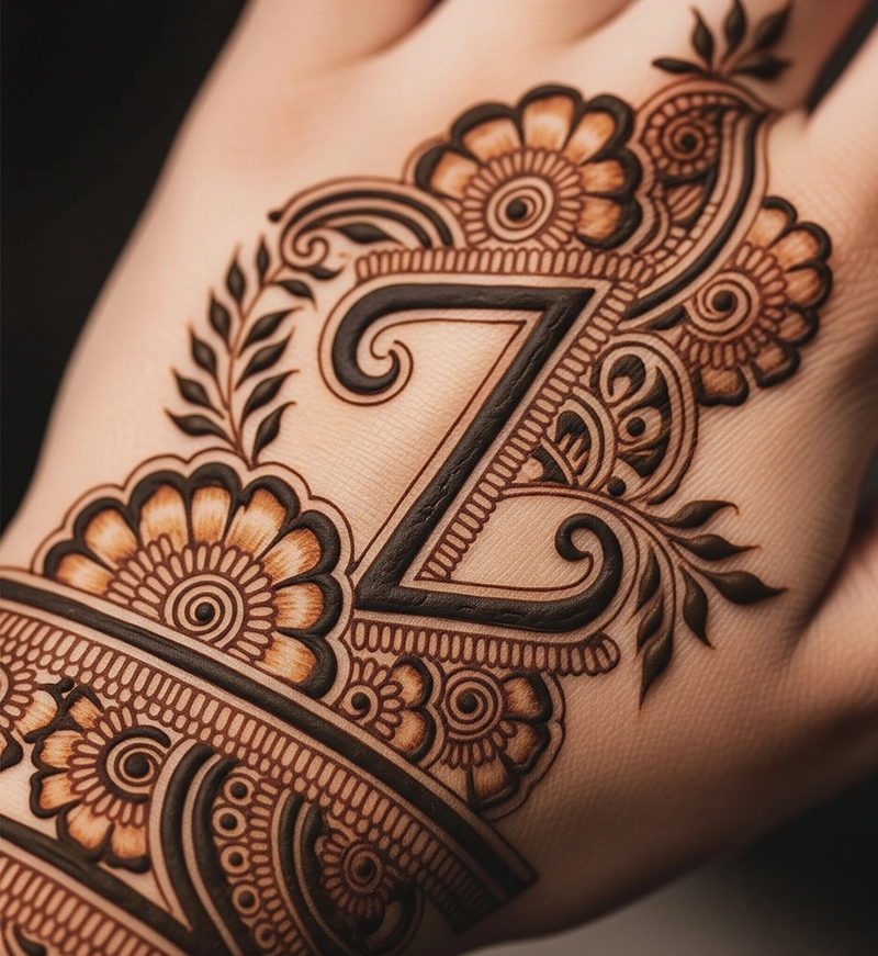 photo letter z mehndi design