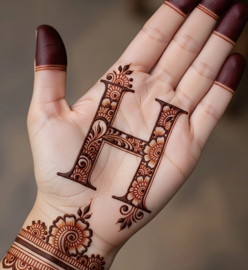 pic h naam ki mehndi design