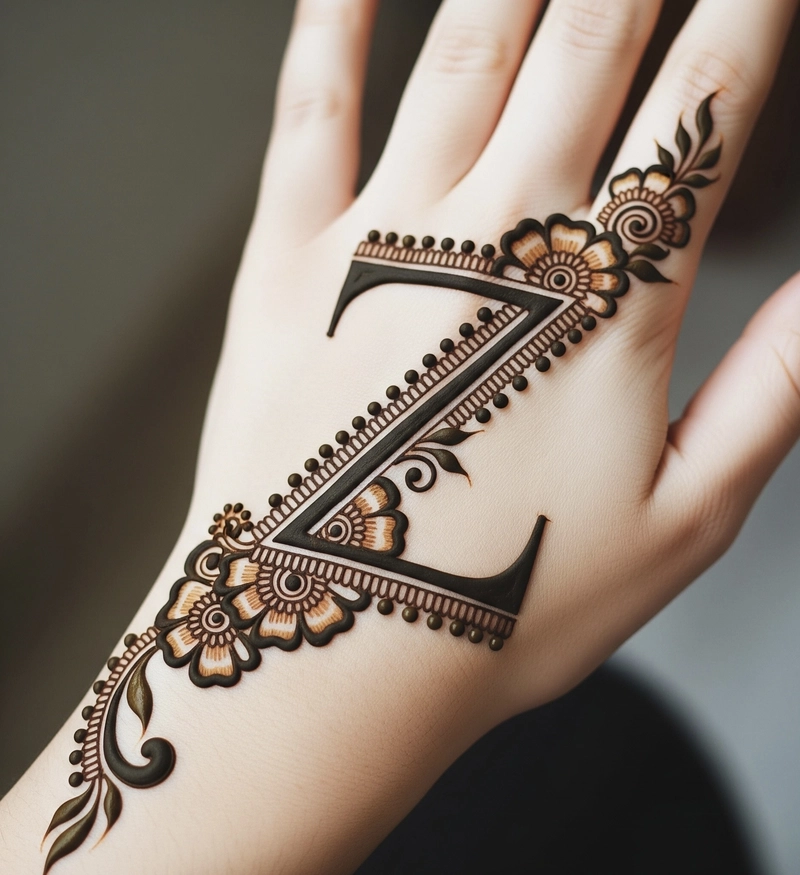 pic letter z mehndi design