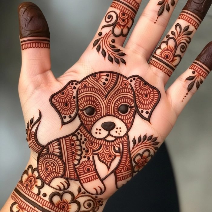 puppy henna design