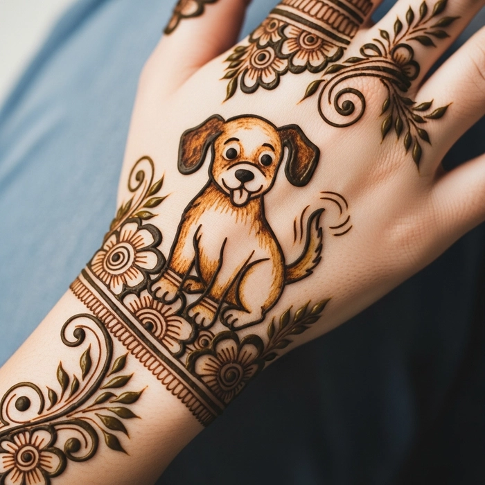 puppy henna designs