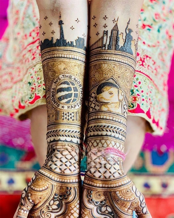 puppy mehndi design