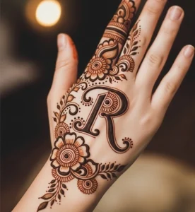 r name se mehndi design