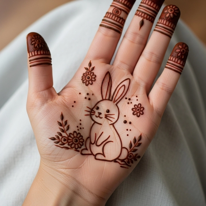 rabbit designs mehndi