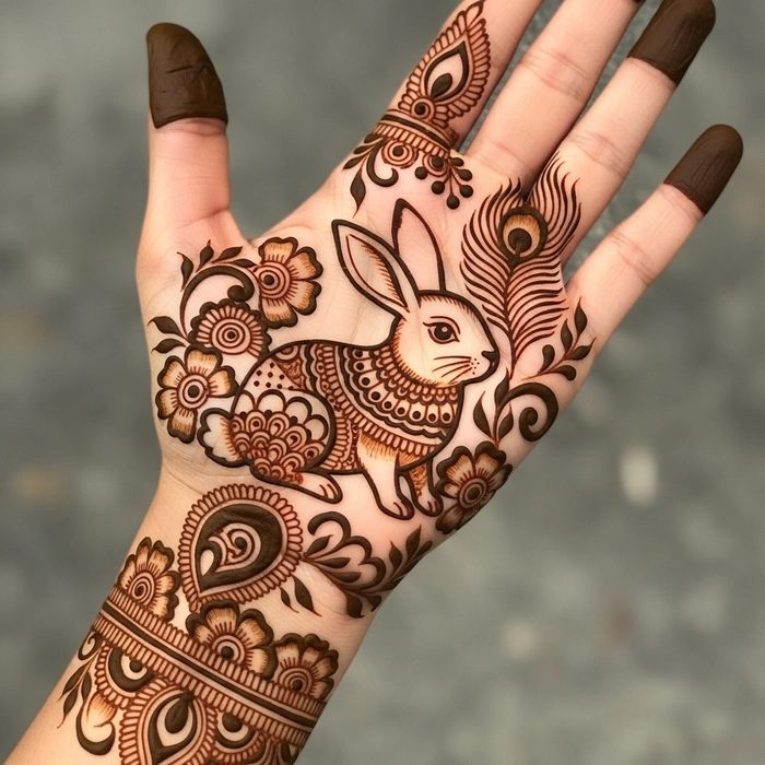 rabbit easy mehndi designs