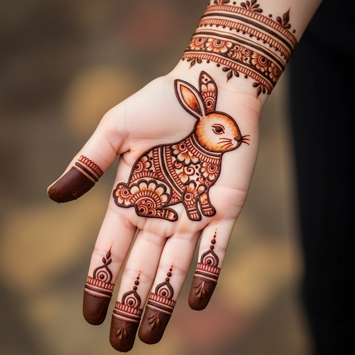 rabbit henna designs