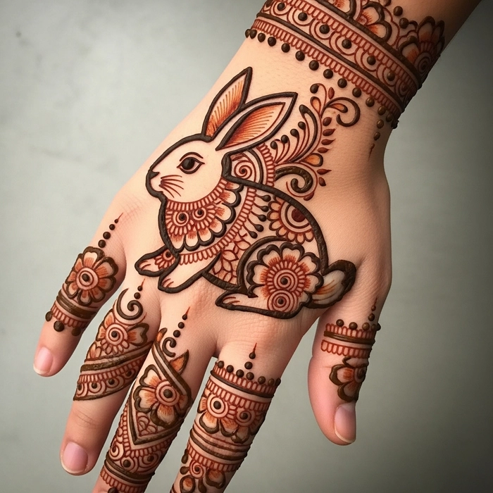 rabbit mehandi ka design