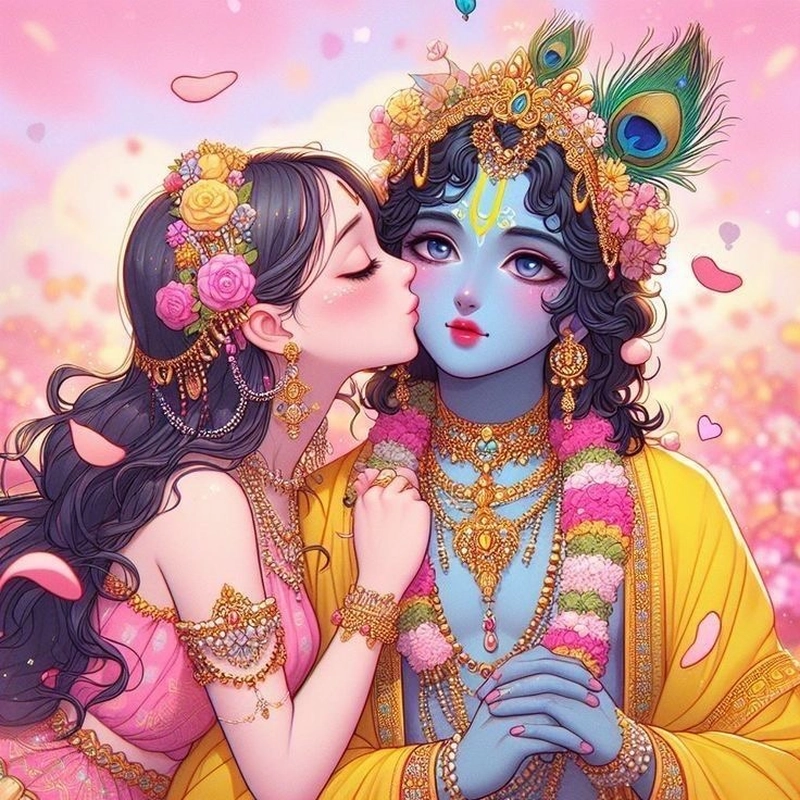 radha krishna anime dp for whatsapp