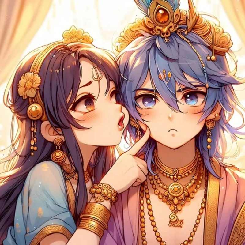 radha krishna anime dp new