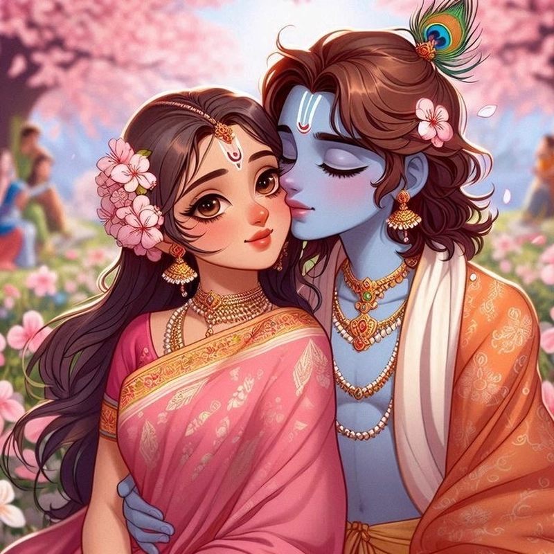 radha krishna anime pic for dp
