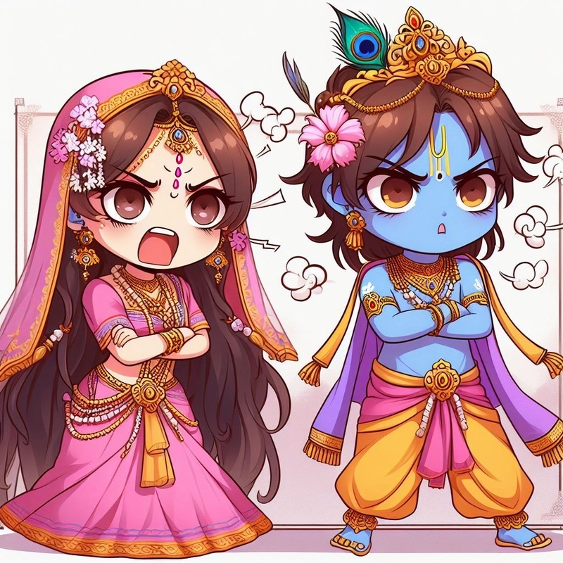 radha krishna cute anime dp