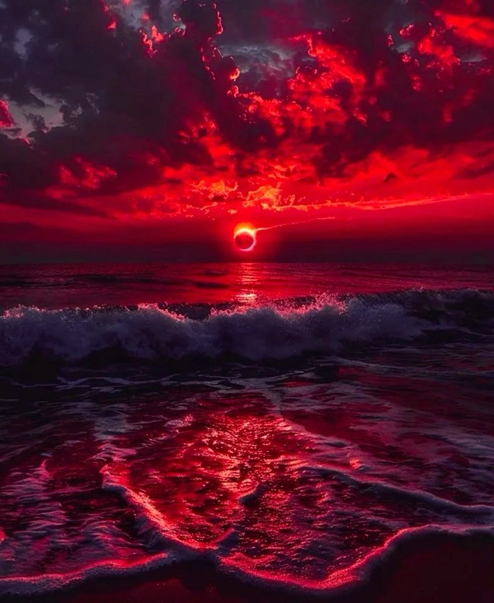 red sky romantic aesthetic wallpaper